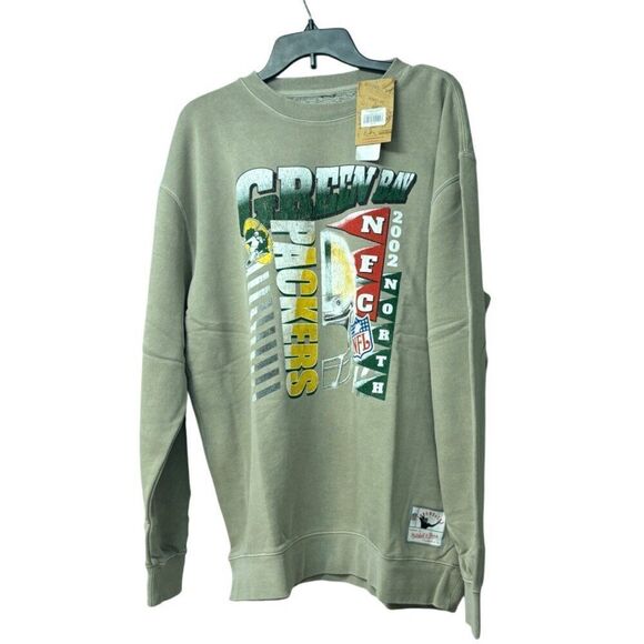 Mitchell & Ness Official NFL Merch. Green Bay Packers Sweatshirt, Light Gray, XL - Picture 9 of 14